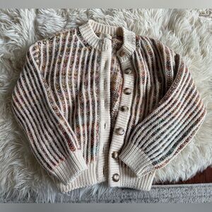 Sezane Colorful Wool Cardigan Size SMALL